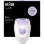 Braun Silk-épil 3 3-000 Depiladora con Cable, Púrpura y Blanco